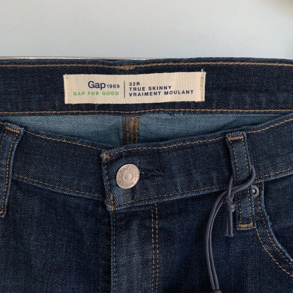 GAP True Skinny 360 stretch jeans size 32 Dark Indigo NWT - Picture 10 of 12